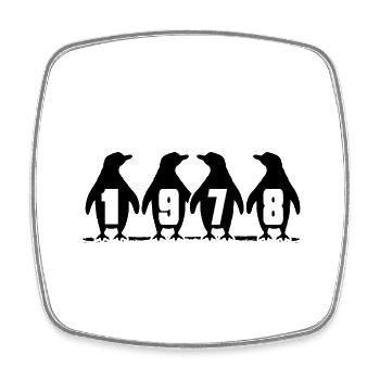 1978 Penguin Birthday Ice Bath Anniversary Party - Square fridge magnet - white - Front