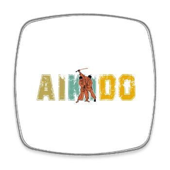 Aikido - Square fridge magnet - white - Front