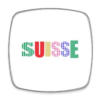 SUISSE - Magnet carré - blanc - Devant