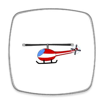 Helicopter Austria Flag Children - Square fridge magnet - white - Front