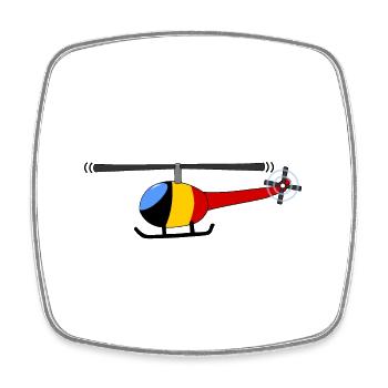 Helicopter Belgium Flag Children - Square fridge magnet - white - Front