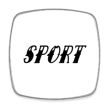  SPORT - Viereckiger Kühlschrankmagnet - Weiß - Vorne