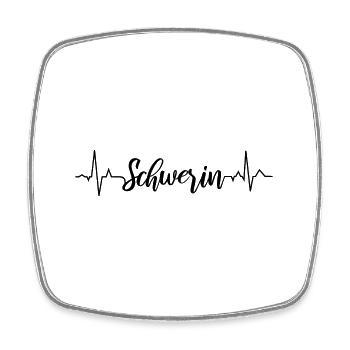 EKG Schwerin - Viereckiger Kühlschrankmagnet - Weiß - Vorne