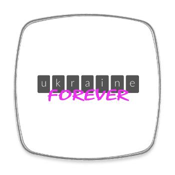 UKRAINE slava ukraini "Ukraine forever" - Square fridge magnet - white - Front