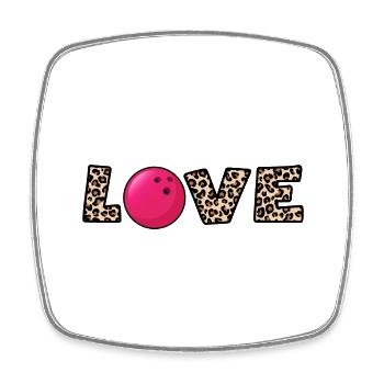 bowling bowlingkugel x strike bowling-love - Viereckiger Kühlschrankmagnet - Weiß - Vorne