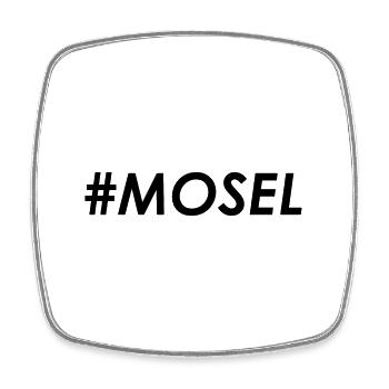 Hashtag Mosel Front schwarz - Viereckiger Kühlschrankmagnet - Weiß - Vorne