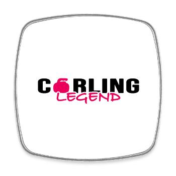 Curling, Curling, Curler, Curling Legend - Square fridge magnet - white - Front
