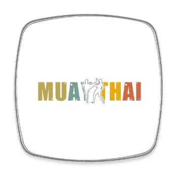 Muay Thai - Viereckiger Kühlschrankmagnet - Weiß - Vorne