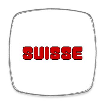 SUISSE. PAYS. GENEVE. SUISSE. HUMOUR. PAYS - Magnet carré - blanc - Devant