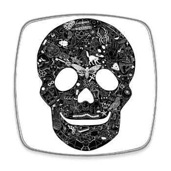 Gothic Totenkopf Goth Style düster Heavy Metal WGT - Viereckiger Kühlschrankmagnet - Weiß - Vorne