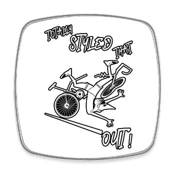 Funny Bike Accident, Bicycle Crash, Cycling Injury - Square fridge magnet - white - Front