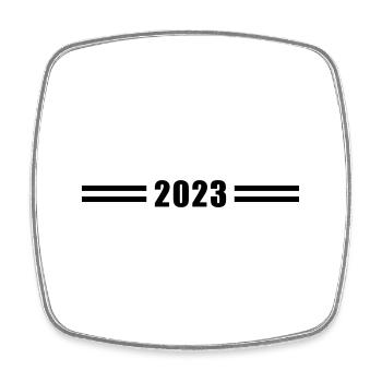 2023 Jahr - Viereckiger Kühlschrankmagnet - Weiß - Vorne