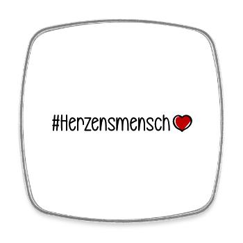 Herzensmensch Herz - Viereckiger Kühlschrankmagnet - Weiß - Vorne