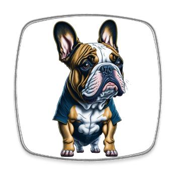 bouledogue français - Magnet carré - blanc - Devant