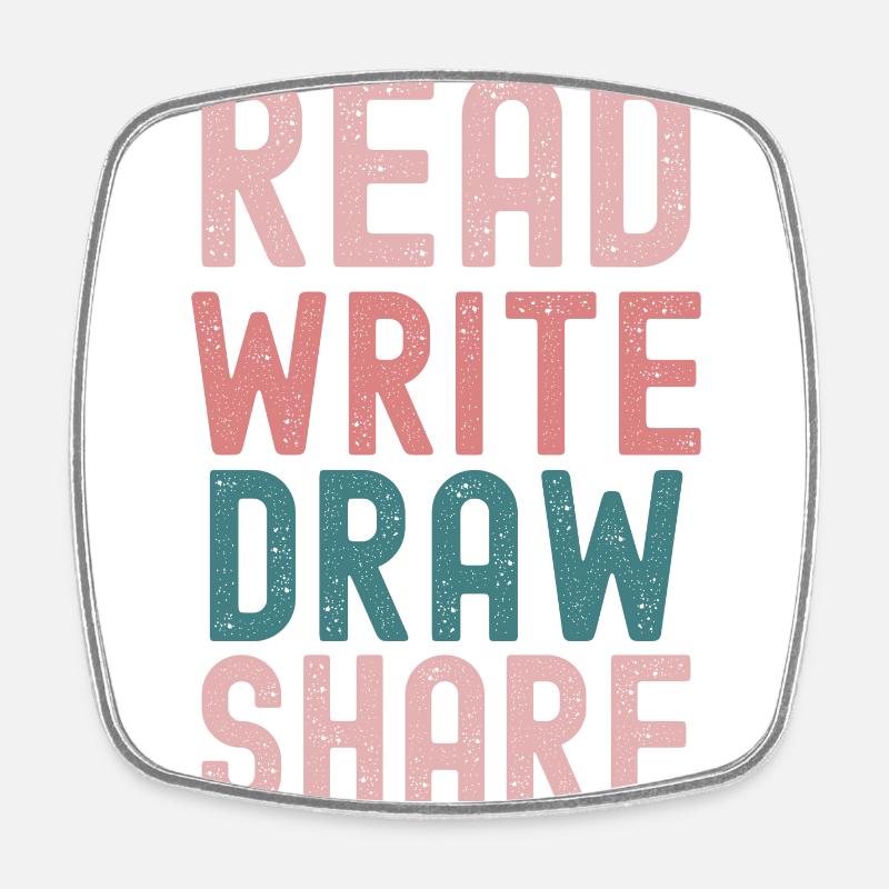 Title: Creative Inspiration in Four Words - Square fridge magnet - white