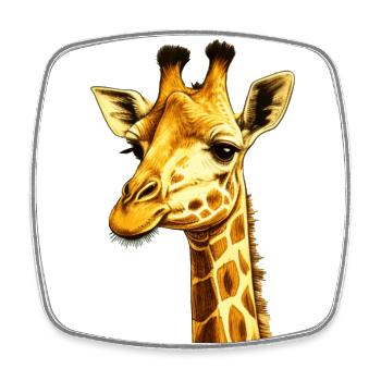 Giraffe Head Gift - Square fridge magnet - white - Front