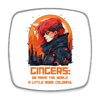 Gingers Make the World a Brighter Place - Square fridge magnet - white - Front