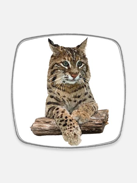 Luchs - Viereckiger Kühlschrankmagnet - Weiß