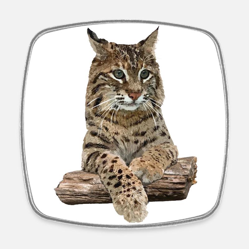 Lynx - Magnet carré - blanc