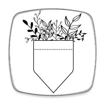 Flowers from bag - Square fridge magnet - white - Front