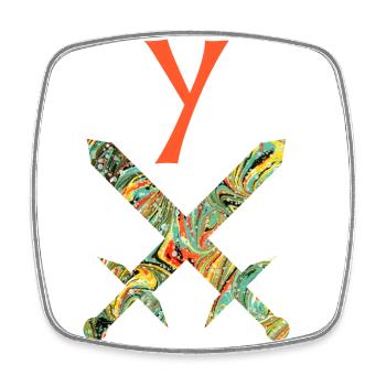 Crossed swords E 200 y - Square fridge magnet - white - Front