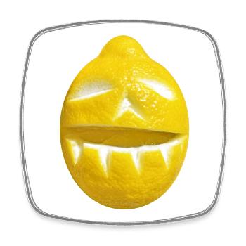 lemon - funny - lemon - limoncello - face - Square fridge magnet - white - Front