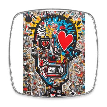 "Urban Love" - Square fridge magnet - white - Front