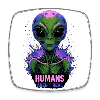 Außerirdischer 👽 - Viereckiger Kühlschrankmagnet - Weiß - Vorne