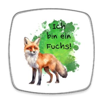Ich bin ein Fuchs! - Viereckiger Kühlschrankmagnet - Weiß - Vorne