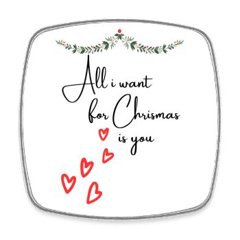 All i want for Christmas is you - Weihnachtsideen - Viereckiger Kühlschrankmagnet - Weiß - Vorne