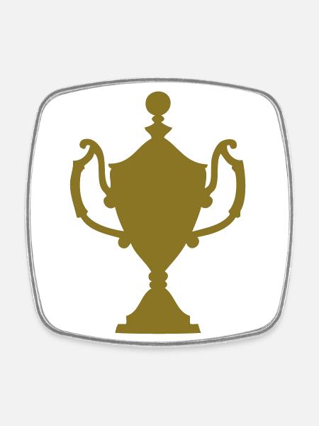 Pokal (trophy) 02 - Viereckiger Kühlschrankmagnet - Weiß