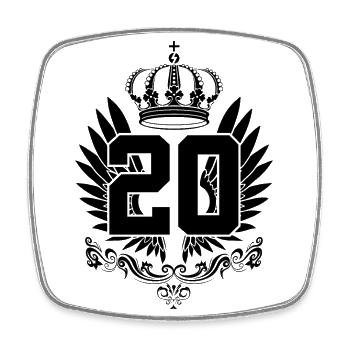 20TH BIRTHDAY FINALLY 20 YEARS - Square fridge magnet - white - Front