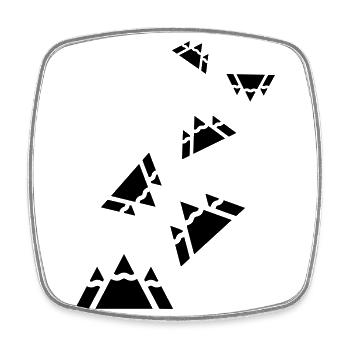 Berge - Viereckiger Kühlschrankmagnet - Weiß - Vorne
