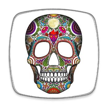 Sugar Skull Jour des Morts - Magnet carré - blanc - Devant