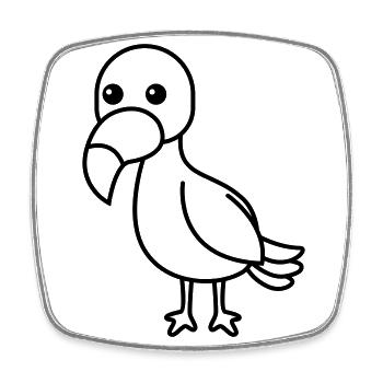 Toucan Comic Animal - Square fridge magnet - white - Front