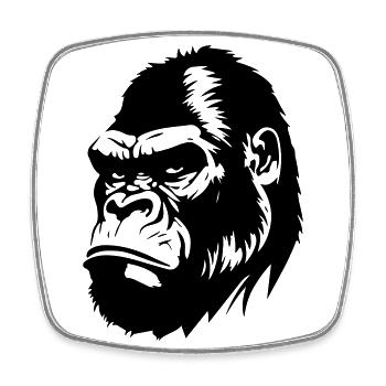 Gorilla Symbol Silhouette - Viereckiger Kühlschrankmagnet - Weiß - Vorne