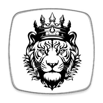 Roi de la Couronne Tigre - Magnet carré - blanc - Devant