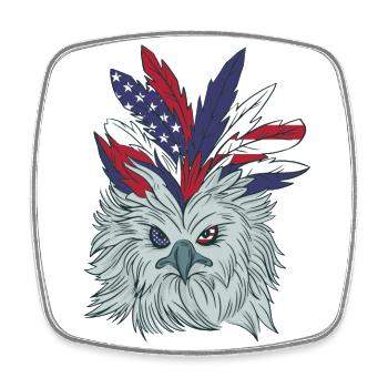 4th Of July America USA Independence Day Eagle - Viereckiger Kühlschrankmagnet - Weiß - Vorne