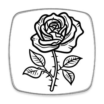 Symbole de la rose - Magnet carré - blanc - Devant