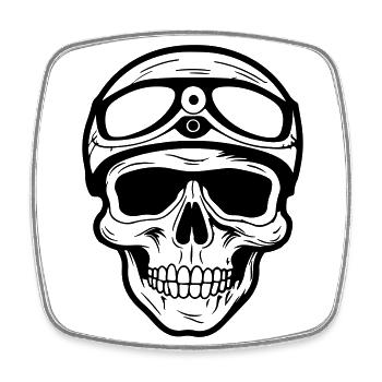 Biker Skull - Square fridge magnet - white - Front