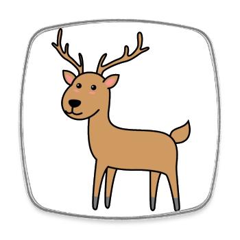 Animal comique de cerf - Magnet carré - blanc - Devant