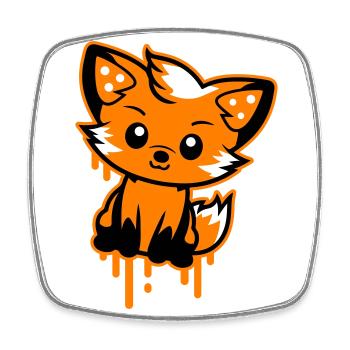Fuchs Comic - Viereckiger Kühlschrankmagnet - Weiß - Vorne