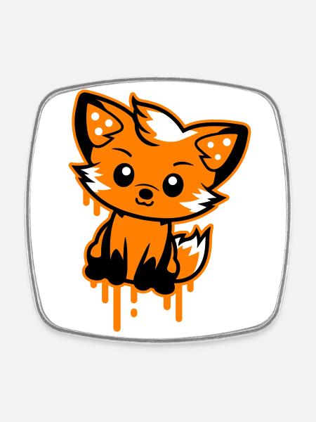Fox Comic - Magnet carré - blanc