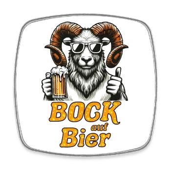 Bock auf Bier! - Viereckiger Kühlschrankmagnet - Weiß - Vorne