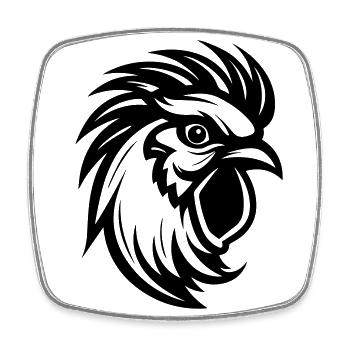 Rooster Animal - Square fridge magnet - white - Front