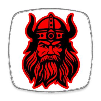 Viking Head Warrior Valhalla Odin - Square fridge magnet - white - Front