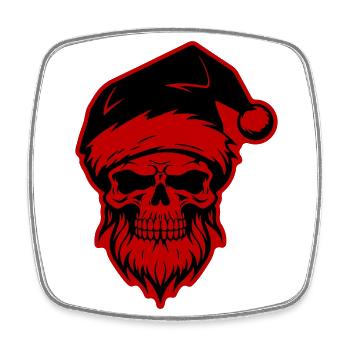 Santa Claus Skull - Square fridge magnet - white - Front
