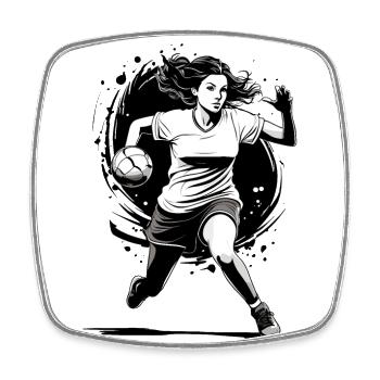 Handballerin Streetwear Ikonischer Style - Viereckiger Kühlschrankmagnet - Weiß - Vorne