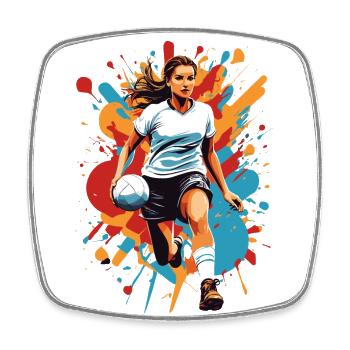 Handballerin Streetwear Ikonischer Style - Viereckiger Kühlschrankmagnet - Weiß - Vorne