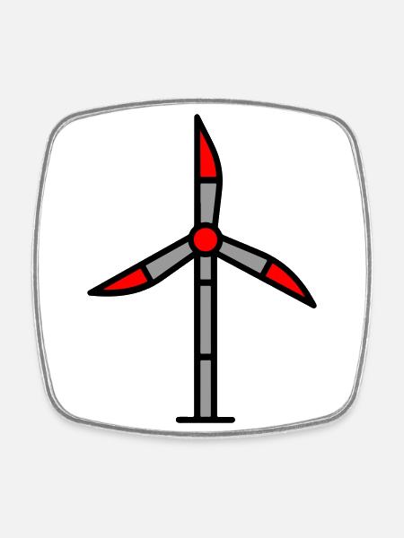 Wind Turbine Wind Turbine Plant Icon - Square fridge magnet - white